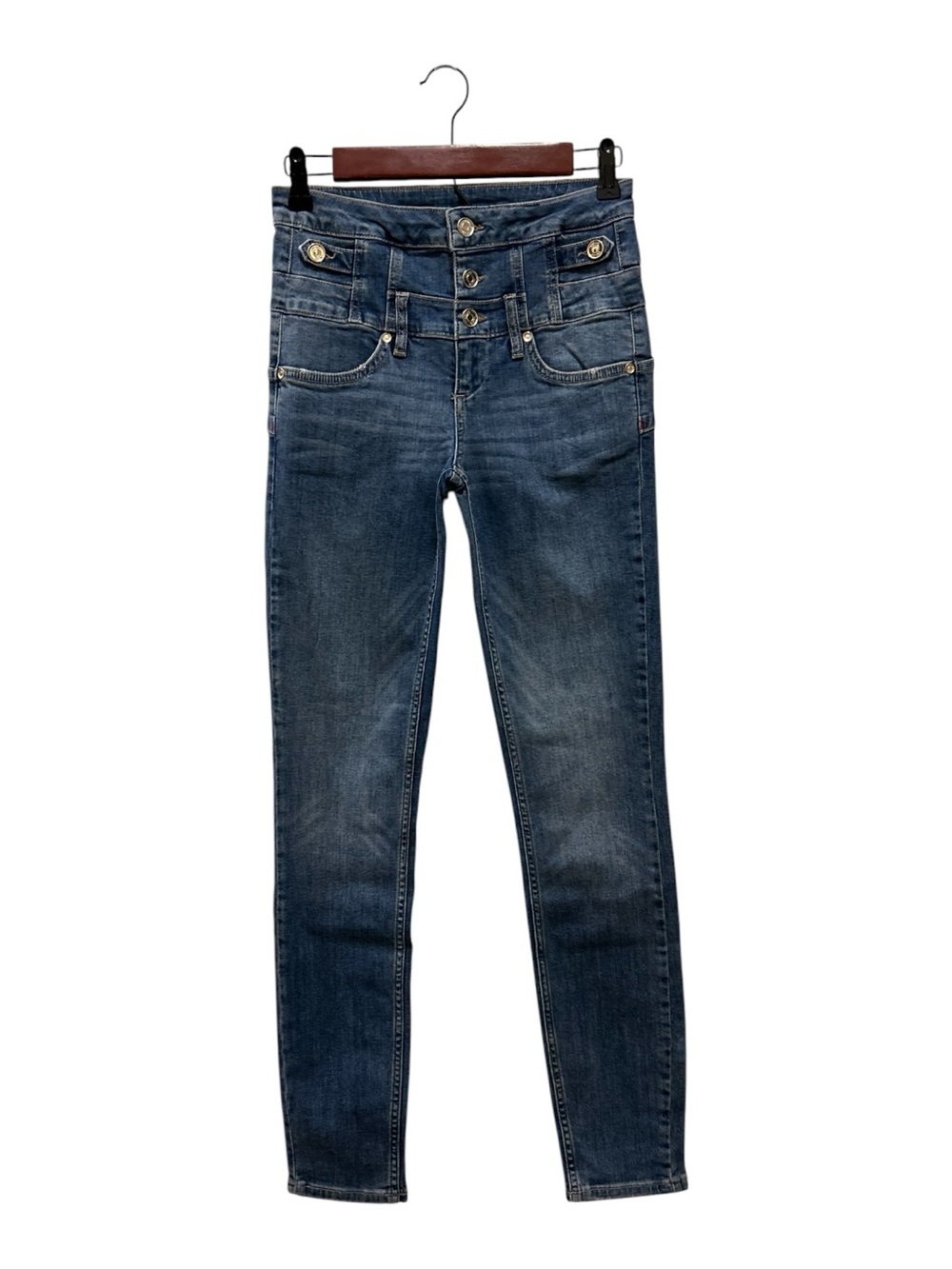 Liu Jo Italy High Rise Corset Waist Multi Button Skinny Jeans 27